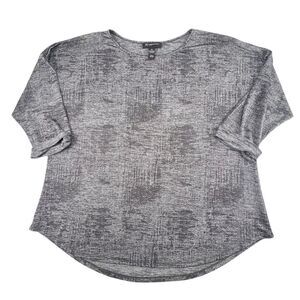 International Concepts Blouse 2X Weekend Chic Drapey Relaxed Fit Metallic Top